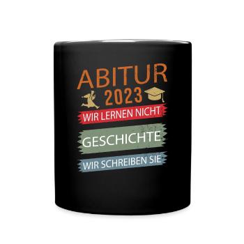 Abi 2023 Abitur bestanden Geschichte Vintage - Tasse einfarbig - Schwarz - Vorne