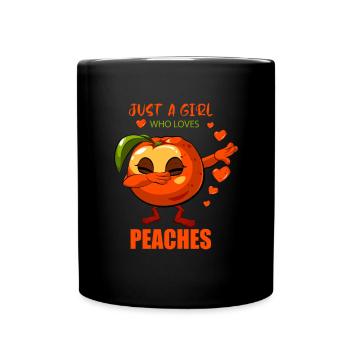 Just A Girl Who Loves Peaches - Full Colour Mug - black - Front