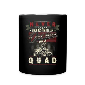 Never underestimate old man quad quad rider - Full Colour Mug - black - Front