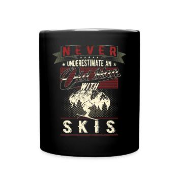 Ne sous-estimez jamais les skieurs vieillards - Mug uni - noir - Devant