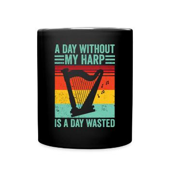 Harpiste Harpiste Rétro - Mug uni - noir - Devant