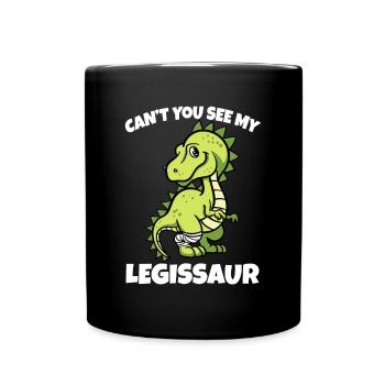 Leggisaurier gebrochene Beinknochen Verletzung Dinosaurier erholen - Tasse einfarbig - Schwarz - Vorne