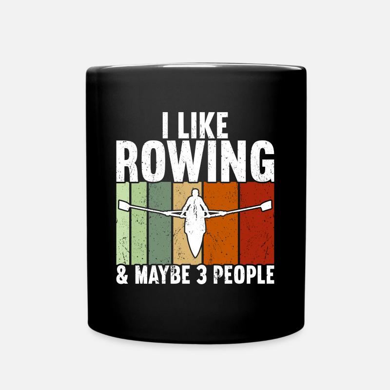 Ruderboot Ruderer - Tasse einfarbig - Schwarz