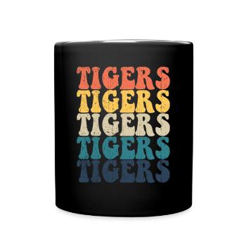Tigers High School Tiger Sportteam Retro Tigers - Tasse einfarbig - Schwarz - Vorne