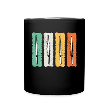 Retro Drumsticks Drummer Drum Player - Retro Drums - Full Colour Mug - black - Front
