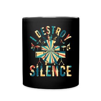 I Destroy The Silence - Drum Musician Drum Player - Full Colour Mug - black - Front