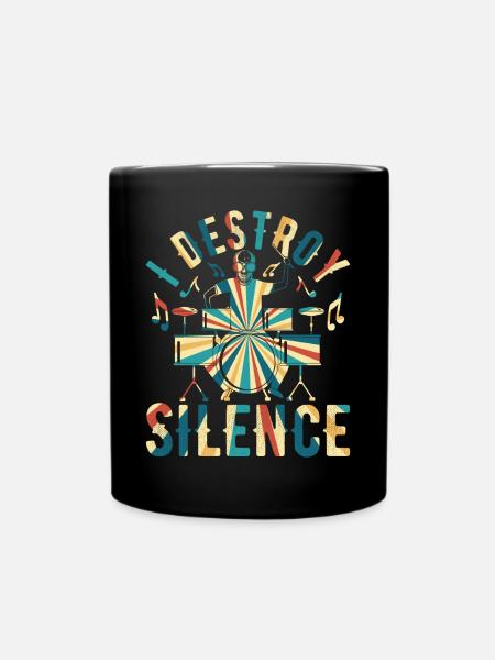 I Destroy The Silence - Drum Musician Drum Player - Tasse einfarbig - Schwarz