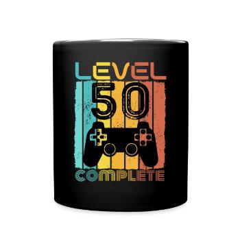 50 Years - 50th Birthday Level 50 Complete Design - Full Colour Mug - black - Front
