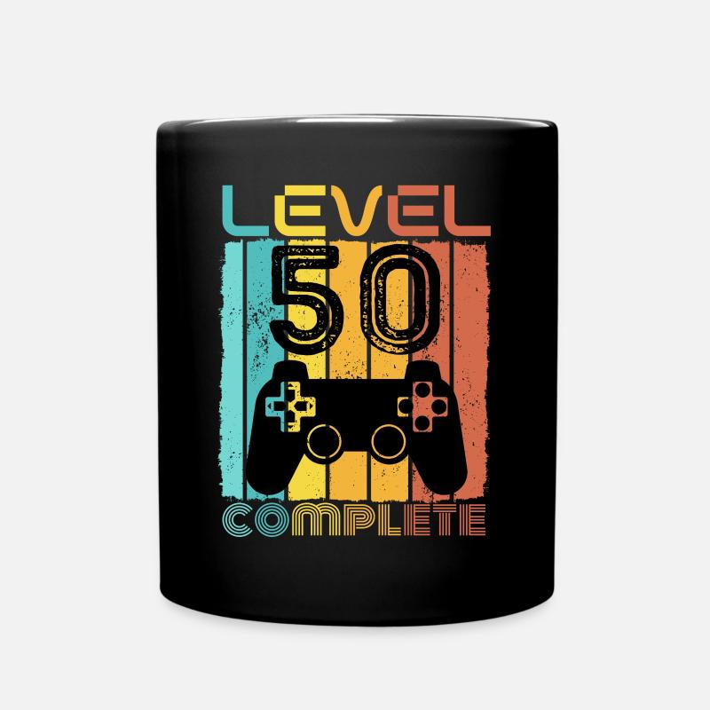 50 ans - 50e anniversaire Niveau 50 Design complet - Mug uni - noir
