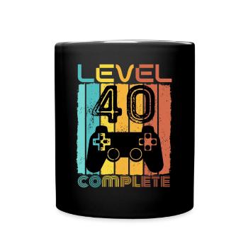 40 years - 40th birthday Level 40 Complete Design - Full Colour Mug - black - Front
