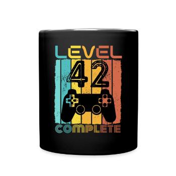 42 years - 42nd birthday Level 42 Complete Design - Full Colour Mug - black - Front
