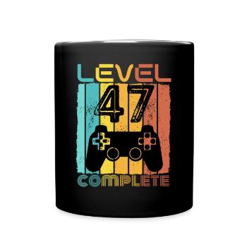 47 Jahre - 47. Geburtstag Level 47 Complete Design - Tasse einfarbig - Schwarz - Vorne