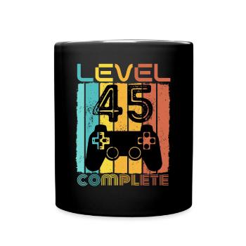 45 years - 45th birthday Level 45 Complete Design - Full Colour Mug - black - Front