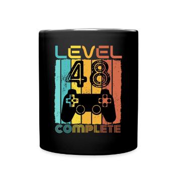 48 Jahre - 48. Geburtstag Level 48 Complete Design - Tasse einfarbig - Schwarz - Vorne