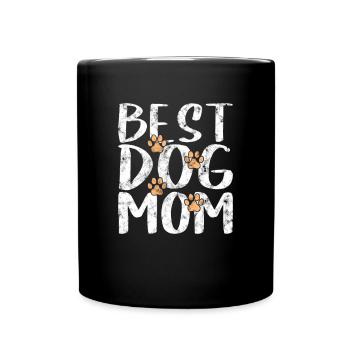 Beste Hunde Mama - Tasse einfarbig - Schwarz - Vorne