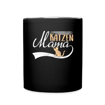 Katzen Mama - Tasse einfarbig - Schwarz - Vorne