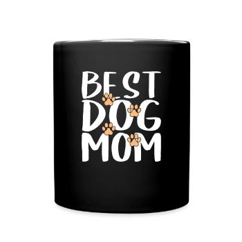 Beste Hunde Mama - Tasse einfarbig - Schwarz - Vorne
