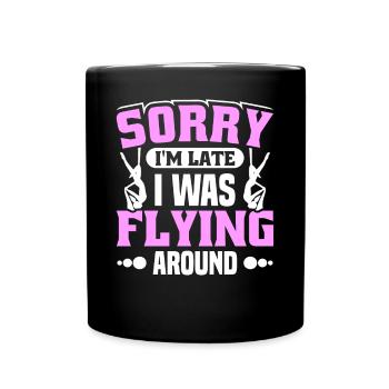 Aerial Silk / Aerial Yoga / Aerial Acrobatics Designs - Full Colour Mug - black - Front