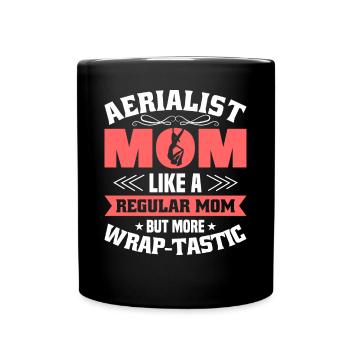 Aerial Silk / Aerial Yoga / Aerial Acrobatics Designs - Full Colour Mug - black - Front