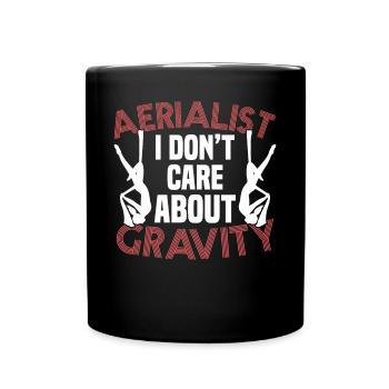 Aerial Silk / Aerial Yoga / Aerial Acrobatics Designs - Full Colour Mug - black - Front