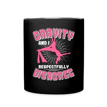 Aerial Silk / Aerial Yoga / Aerial Acrobatics Designs - Full Colour Mug - black - Front