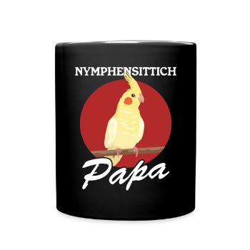Nymphensittich Papa Vogelbesitzer Geschenk - Tasse einfarbig - Schwarz - Vorne
