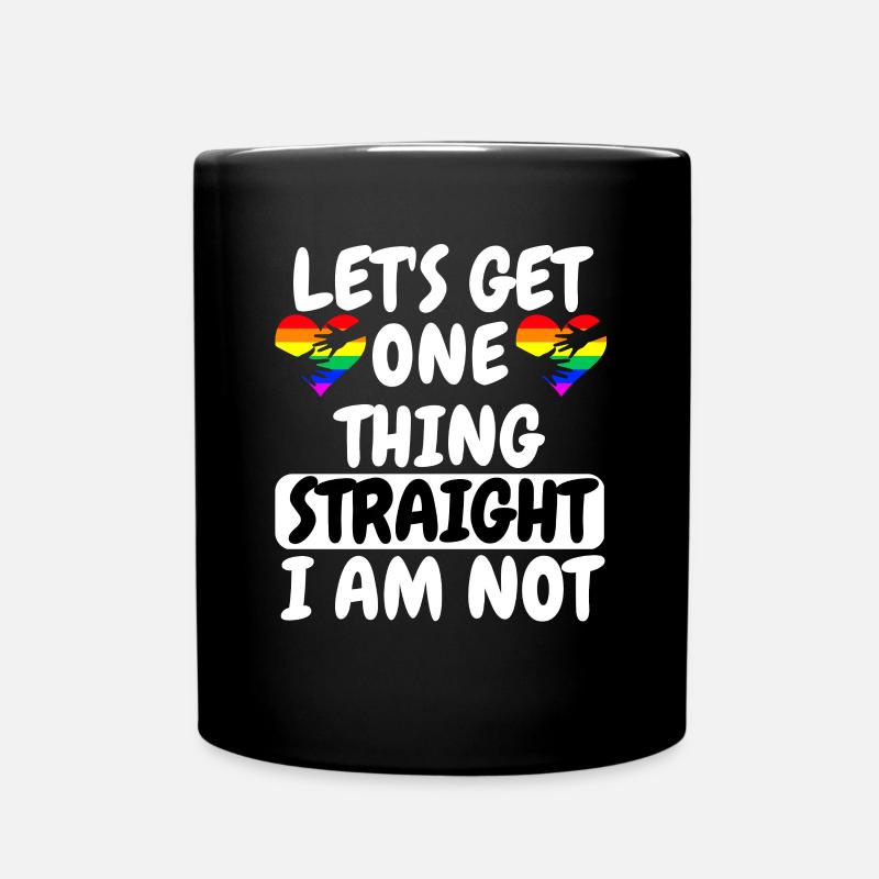 Gay Pride Month Regenbogen Herz Geschenk LGBT - Tasse einfarbig - Schwarz