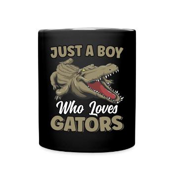 Just A Boy Who Loves Alligators Reptile Alligator - Full Colour Mug - black - Front