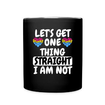 Pan Pride Heart LGBTQ Gift Funny Pansexual - Full Colour Mug - black - Front