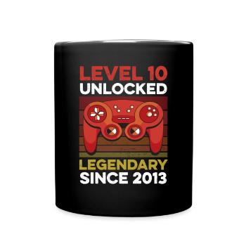 Niveau 10 ans Année d’anniversaire 2013 Gamer Boy - Mug uni - noir - Devant