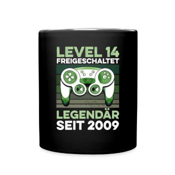 Niveau 14 ans 14e année d’anniversaire 2009 gamer - Mug uni - noir - Devant