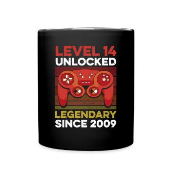 Niveau 14 ans Année d’anniversaire 2009 Gamer Boy - Mug uni - noir - Devant