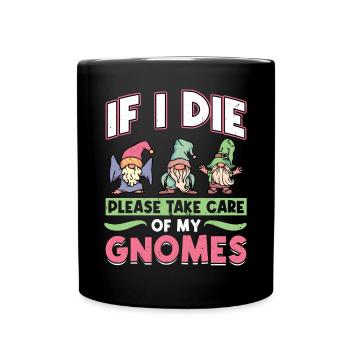 My Gnomes - Gnome Gardening - Tasse einfarbig - Schwarz - Vorne