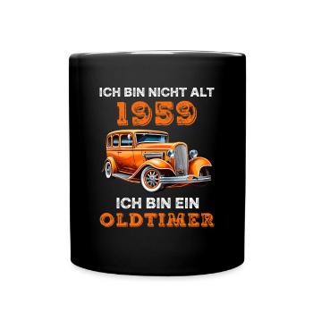 Oldtimer Auto 1959 Vintage Geburtstag Spruch - Tasse einfarbig - Schwarz - Vorne