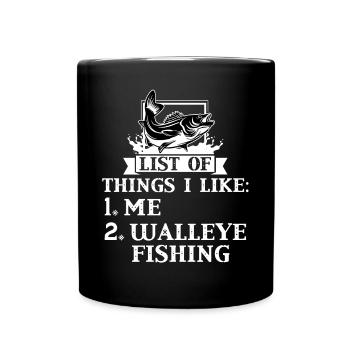 Je m’aime et la pêche au doré jaune - Chasseur de doré jaune - Mug uni - noir - Devant