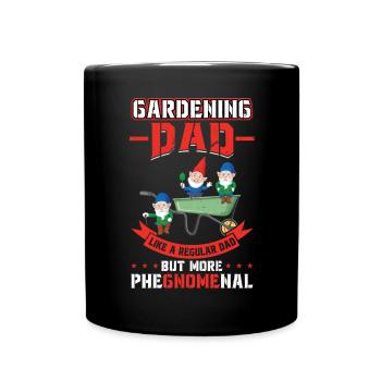 Gardening Dad - Gnome Gardening - Tasse einfarbig - Schwarz - Vorne