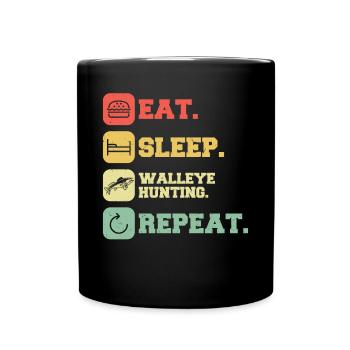 Manger. Dormir. Chasse au doré jaune. Répéter le chasseur de doré jaune - Mug uni - noir - Devant
