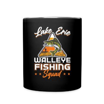 Lake Erie Walleye Fishing Squad - Full Colour Mug - black - Front