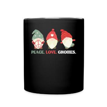 Peace. Love. Gnomes. - Gnome Gardening - Tasse einfarbig - Schwarz - Vorne