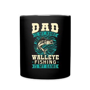 Papa est mon nom - La pêche au doré est mon jeu - Mug uni - noir - Devant