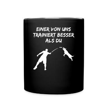 Hundetrainer Spruch Lustig Hundetraining Geschenk - Tasse einfarbig - Schwarz - Vorne