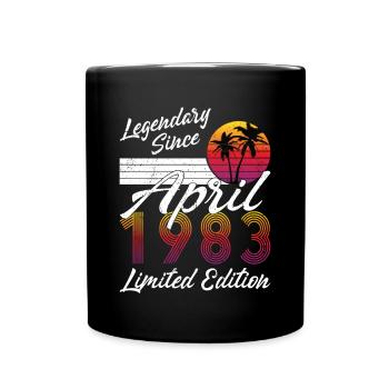 40e anniversaire Né en avril 1983 Légendaire 1983 - Mug uni - noir - Devant
