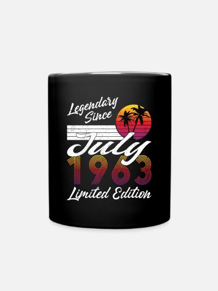 60e anniversaire Né en juillet 1963 Légendaire 1963 - Mug uni - noir