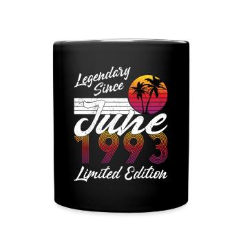 30e anniversaire né en juin 1993 Légendaire 1993 - Mug uni - noir - Devant