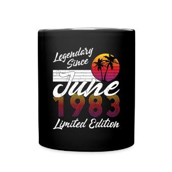 40e anniversaire né en juin 1983 Légendaire 1983 - Mug uni - noir - Devant
