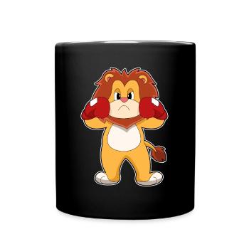Lion Boxer Boxing Gloves Boxing - Full Colour Mug - black - Front