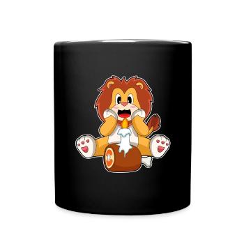 Bougie d’anniversaire du Lion - Mug uni - noir - Devant