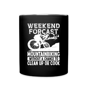 Prévisions de fin de semaine VTT avec un - Mug uni - noir - Devant