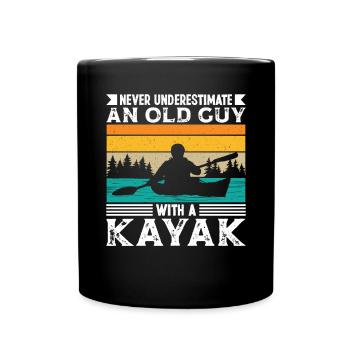 Never underestimate an old Guy with a - Tasse einfarbig - Schwarz - Vorne