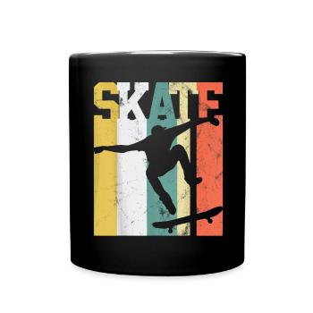 Skate Skateboarder Geschenk Skateboard Retro - Tasse einfarbig - Schwarz - Vorne